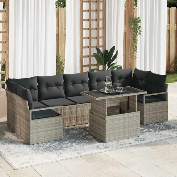 Tuin Sofa Set Met Opslag 8 Pcs Poly Riet