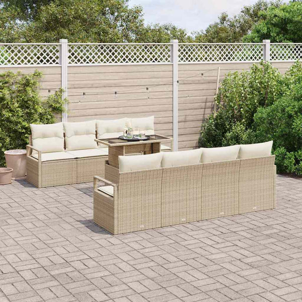 Tuin Sofa Set Met Opslag 9 Pcs Poly Riet