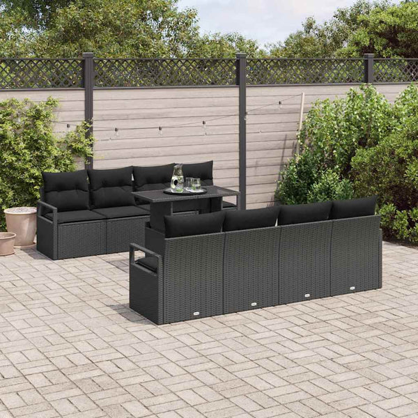 Tuin Sofa Set Met Opslag 9 Pcs Poly Riet