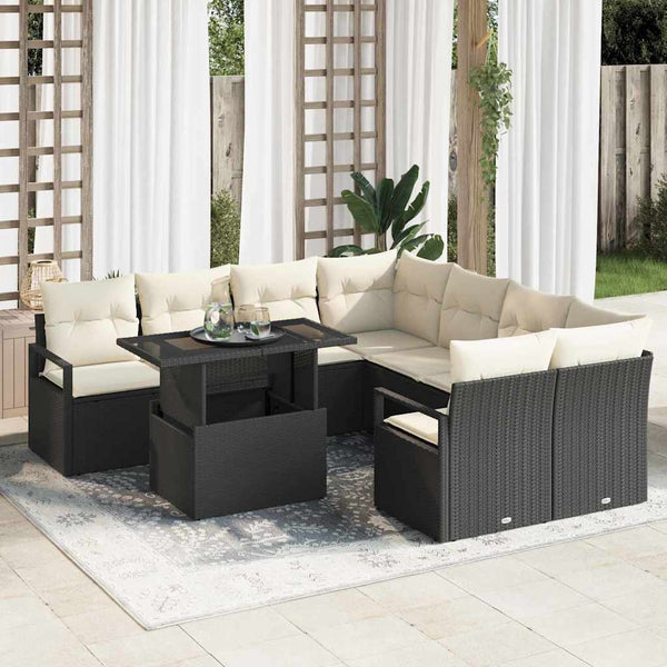 Tuin Sofa Set Met Opslag 9 Pcs Poly Riet