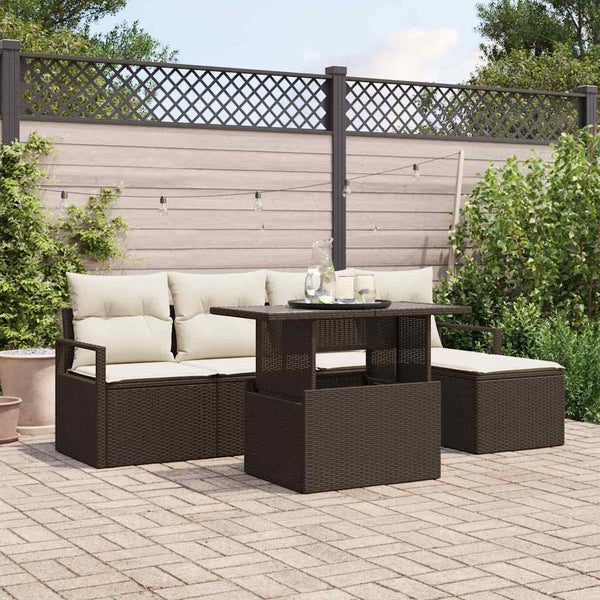 Tuin Sofa Set Met Opslag 6 Pcs Poly Riet