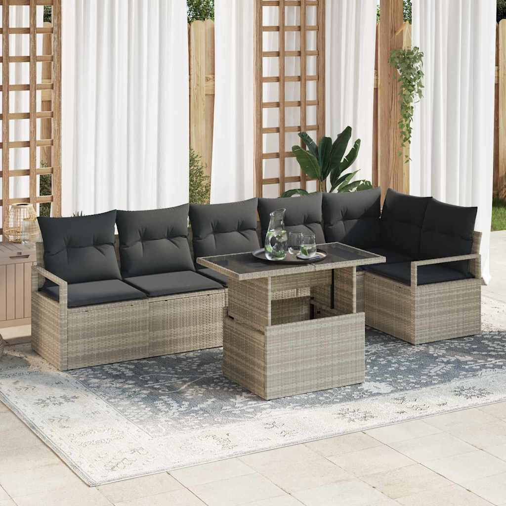 Tuin Sofa Set Met Opslag 7 Pcs Poly Riet