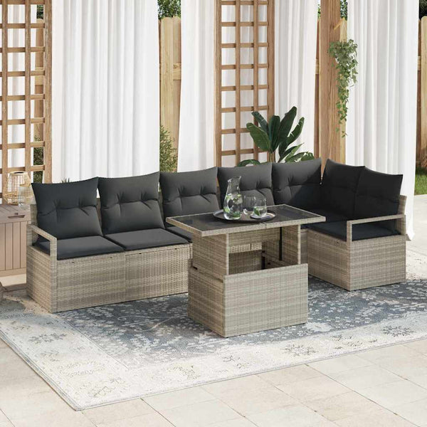 Tuin Sofa Set Met Opslag 7 Pcs Poly Riet