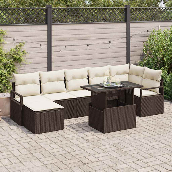 Tuin Sofa Set Met Opslag 8 Pcs Poly Riet