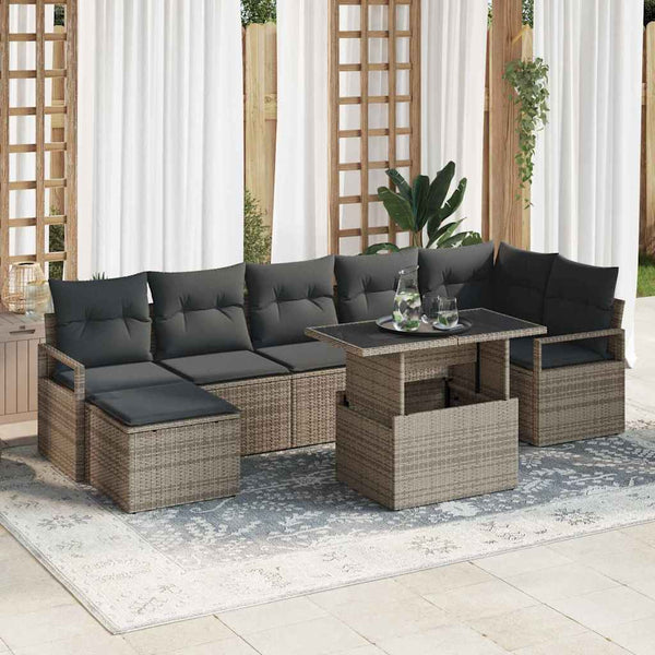 Tuin Sofa Set Met Opslag 8 Pcs Poly Riet