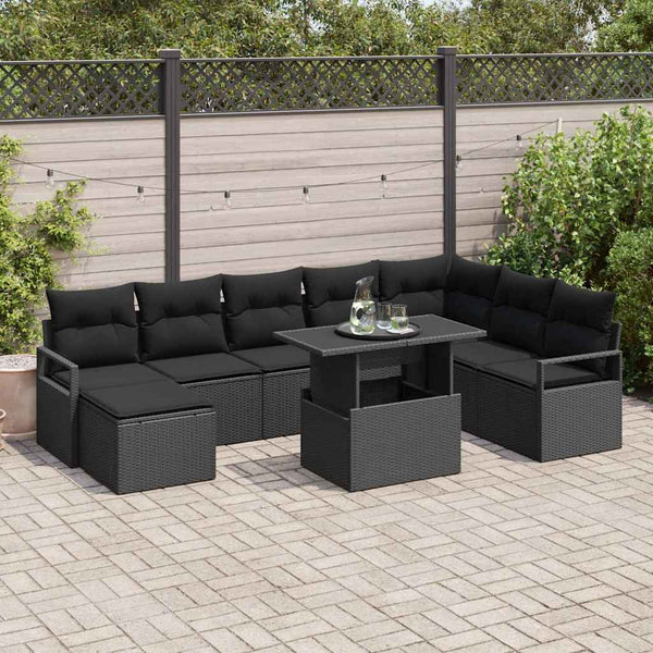 Tuin Sofa Set Met Opslag 9 Pcs Poly Riet