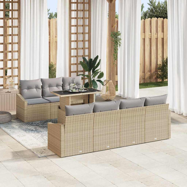 Tuin Sofa Set Met Opslag 8 Pcs Poly Riet