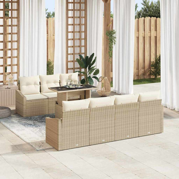Tuin Sofa Set Met Opslag 8 Pcs Poly Riet