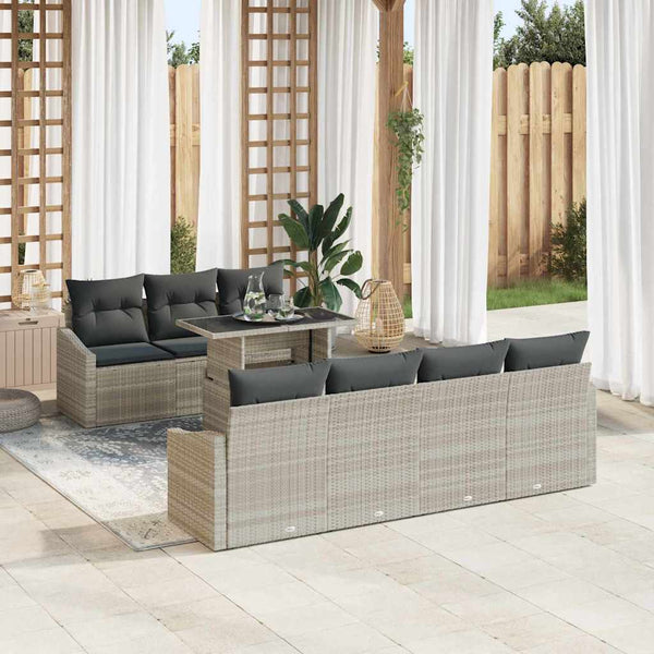 Tuin Sofa Set Met Opslag 8 Pcs Poly Riet
