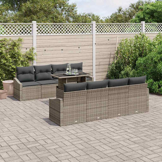 Tuin Sofa Set Met Opslag 9 Pcs Poly Riet