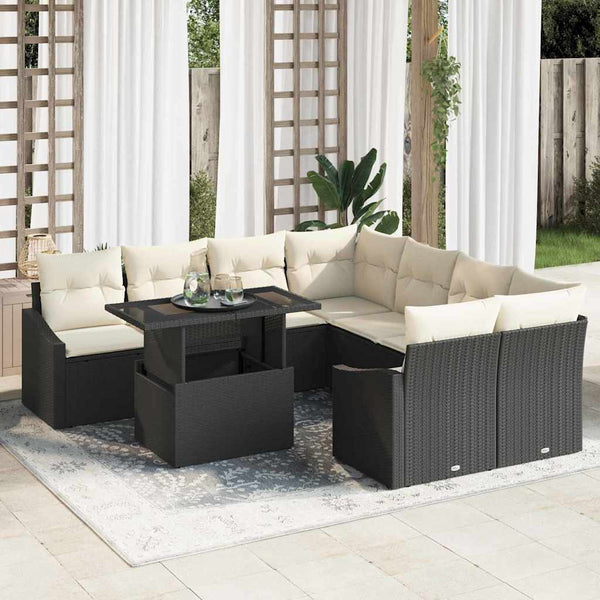 Tuin Sofa Set Met Opslag 9 Pcs Poly Riet