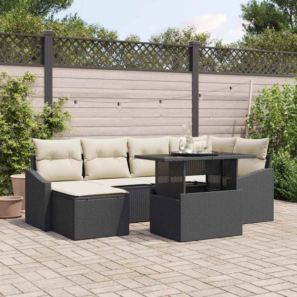 Tuin Sofa Set Met Kussen 7 Pcs Licht Grijs En Donker Grijs