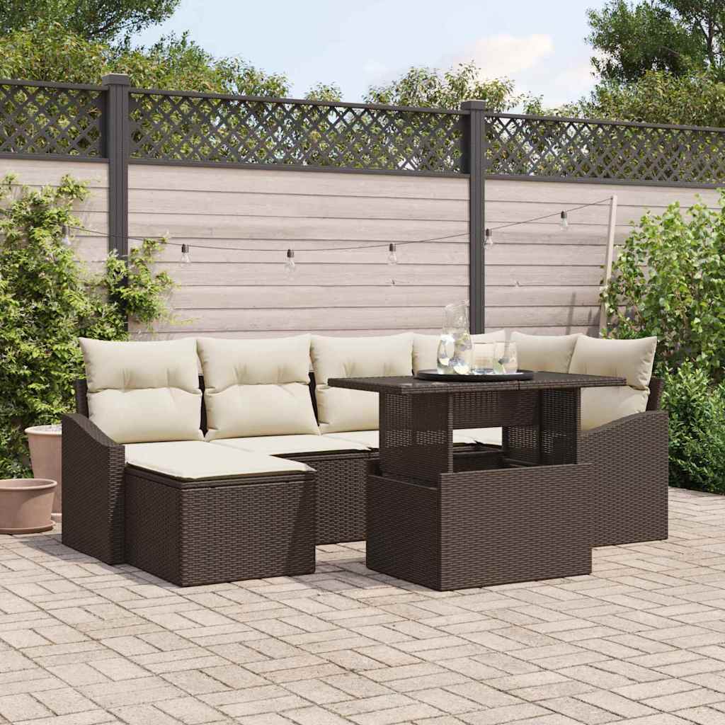 Tuin Sofa Set Met Kussen 7 Pcs Licht Grijs En Donker Grijs