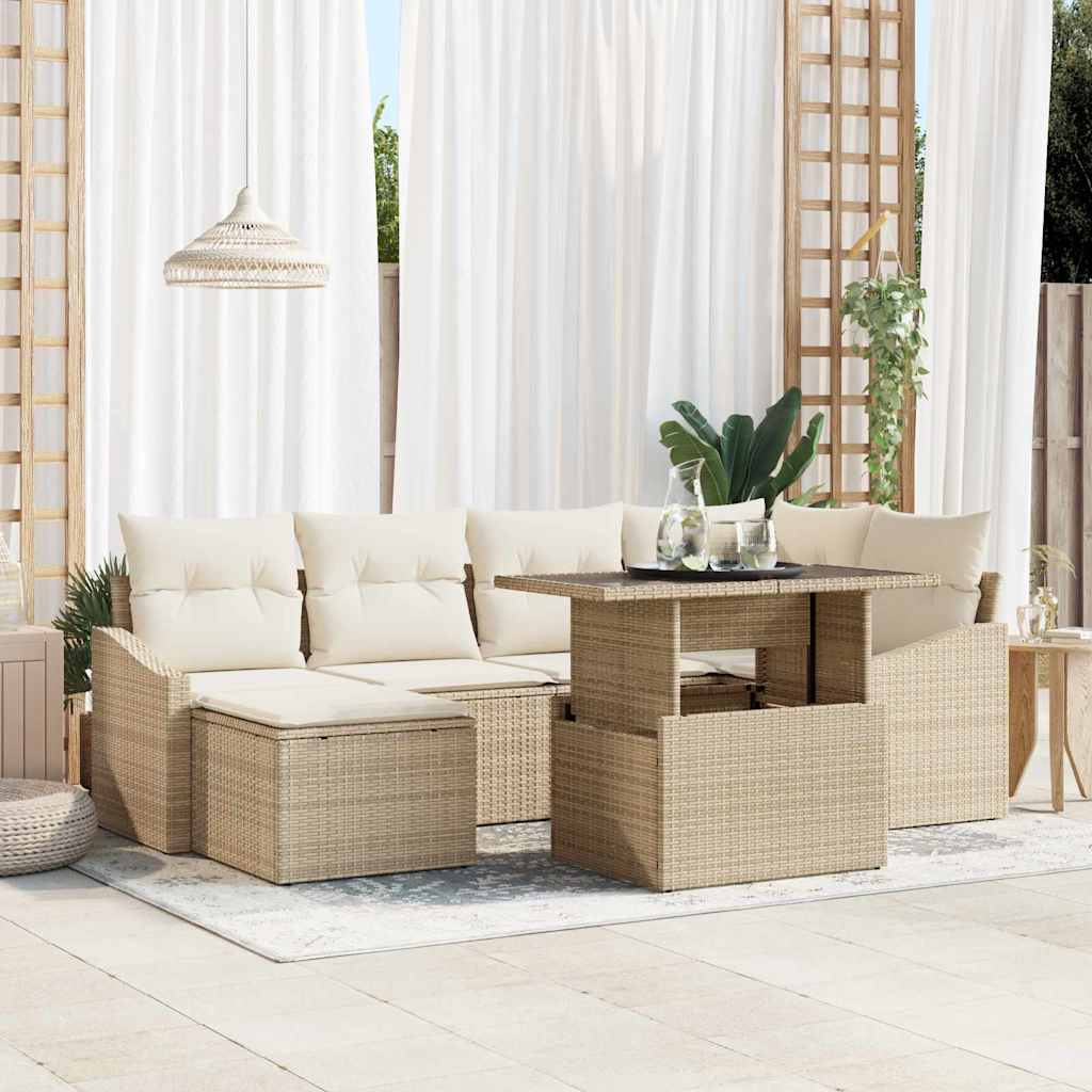 Tuin Sofa Set Met Kussen 7 Pcs Licht Grijs En Donker Grijs