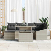 Tuin Sofa Set Met Kussen 7 Pcs Licht Grijs En Donker Grijs
