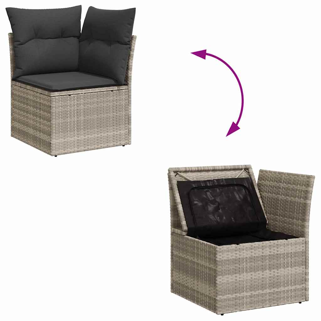 Tuin Sofa Set Met Kussen 7 Pcs Licht Grijs En Donker Grijs