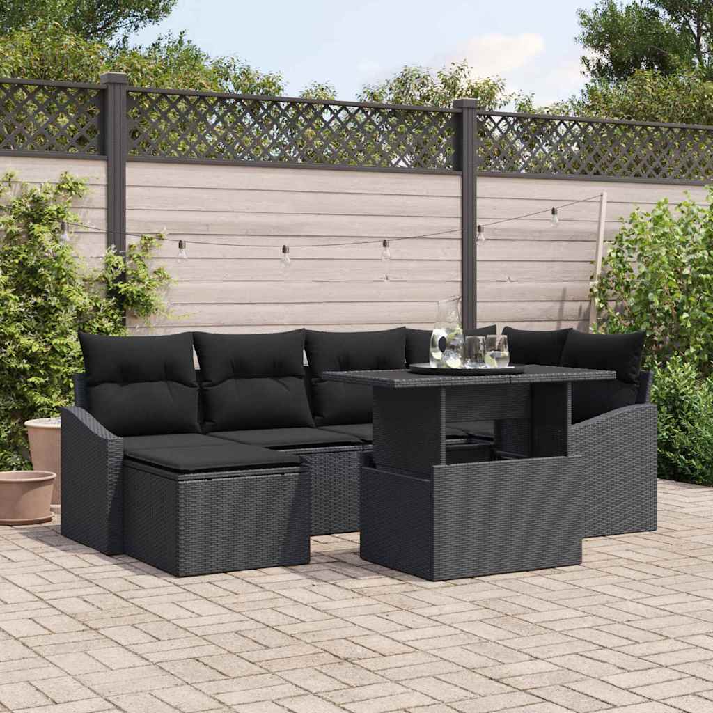 Tuin Sofa Set Met Kussen 7 Pcs Licht Grijs En Donker Grijs