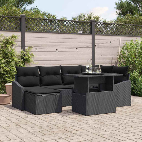 Tuin Sofa Set Met Kussen 7 Pcs Licht Grijs En Donker Grijs
