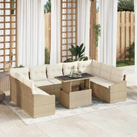 Tuin Sofa Set Met Kussen 10 Pcs En Crème 100 X 55 X 73 Cm