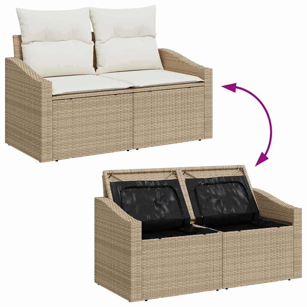 Tuin Sofa Set Met Kussen 10 Pcs En Crème 100 X 55 X 73 Cm