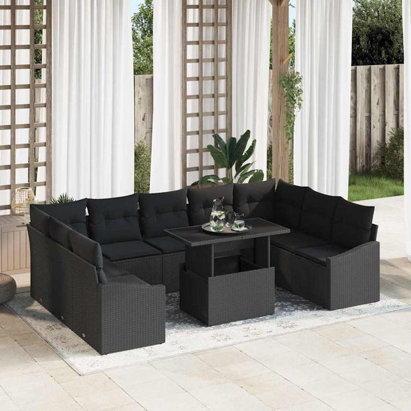 Tuin Sofa Set Met Kussen 10 Pcs En Crème 100 X 55 X 73 Cm