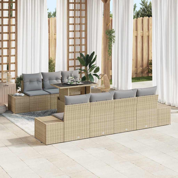 Tuin Sofa Set Met Kussen 8 Pcs Licht Grijs En Donker Grijs