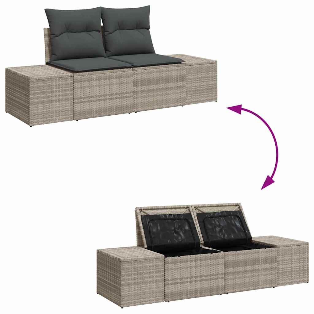 Tuin Sofa Set Met Kussen 8 Pcs Licht Grijs En Donker Grijs