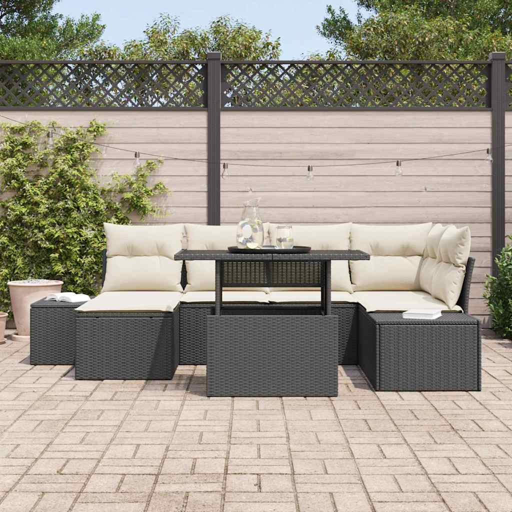 Tuin Sofa Set Met Opslag 7 Pcs Poly Riet