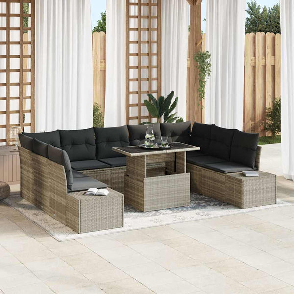 Tuin Sofa Set Met Opslag 10 Pcs Poly Riet