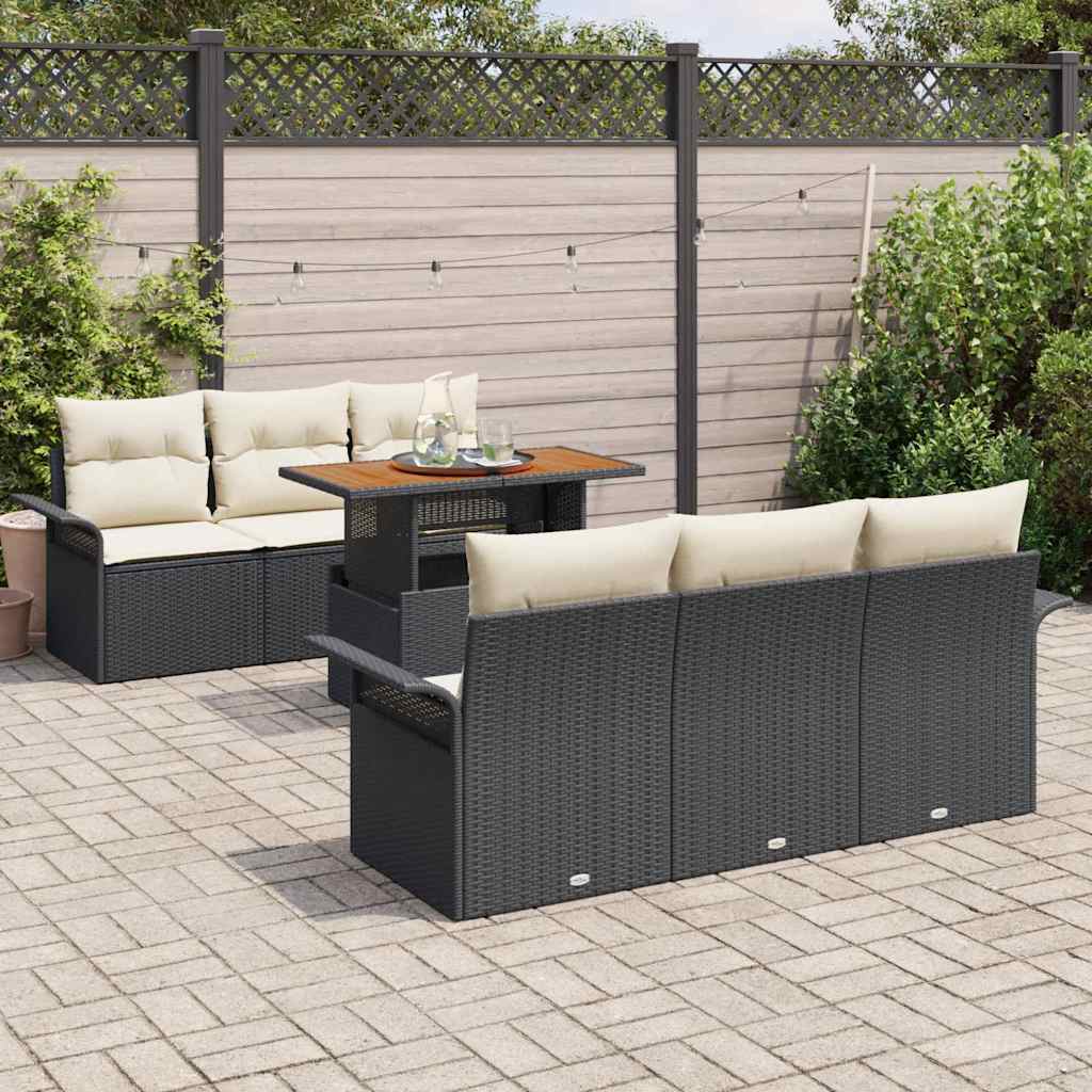 Tuin Sofa Set Met Opslag 7 Pcs Poly Riet