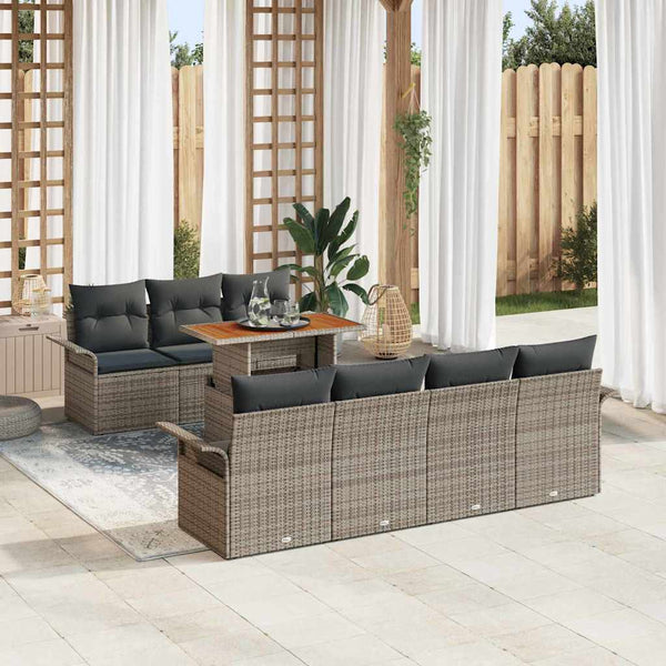 Tuin Sofa Set Met Opslag 8 Pcs Poly Riet