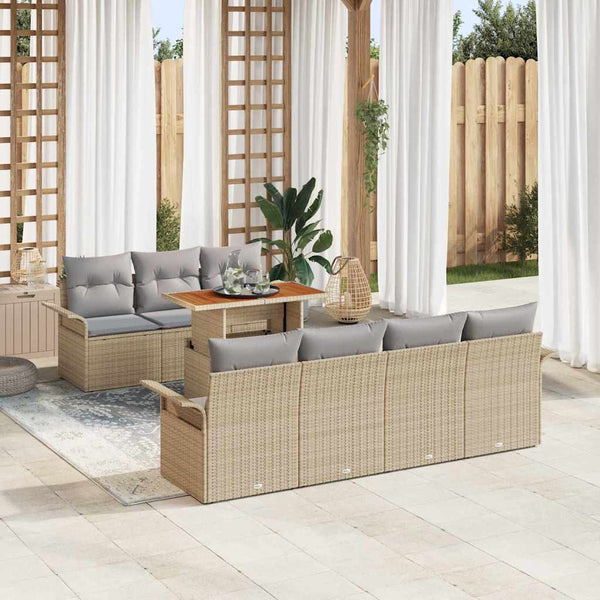 Tuin Sofa Set Met Opslag 8 Pcs Poly Riet