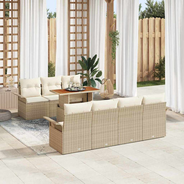Tuin Sofa Set Met Opslag 8 Pcs Poly Riet