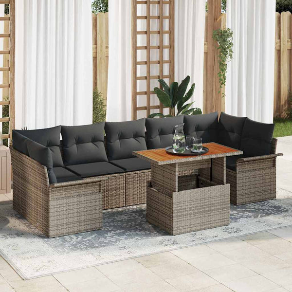 Tuin Sofa Set Met Opslag 8 Pcs Poly Riet
