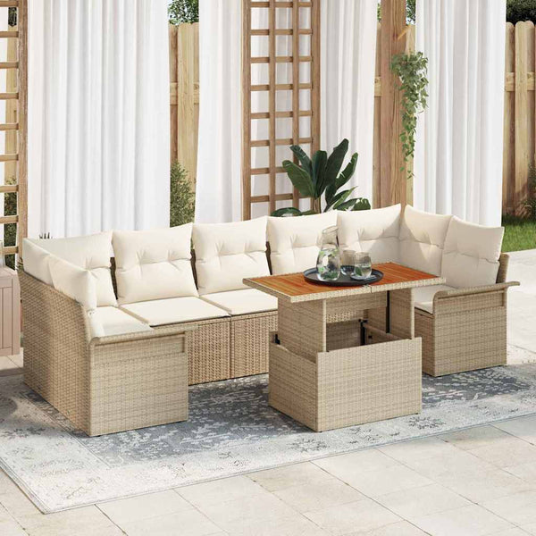 Tuin Sofa Set Met Opslag 8 Pcs Poly Riet