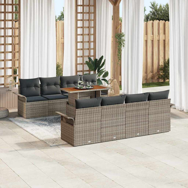 Tuin Sofa Set Met Opslag 9 Pcs Poly Riet