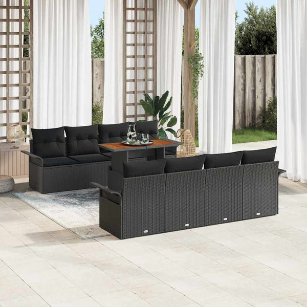 Tuin Sofa Set Met Opslag 9 Pcs Poly Riet