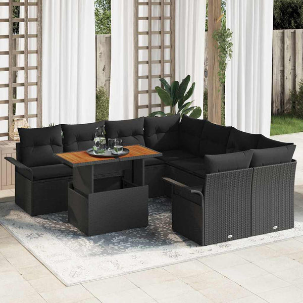 Tuin Sofa Set Met Opslag 9 Pcs Poly Riet