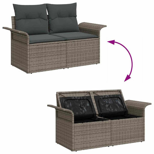 Tuin Sofa Set Met Opslag 6 Pcs Poly Riet