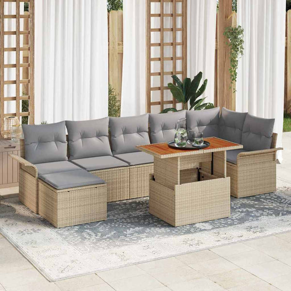 Tuin Sofa Set Met Opslag 8 Pcs Poly Riet