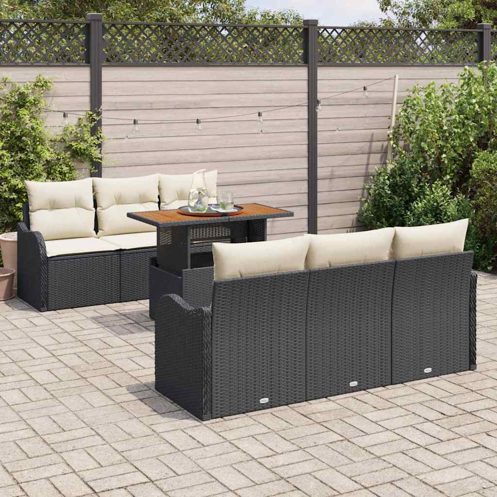 Tuin Sofa Set Met Opslag 7 Pcs Poly Riet