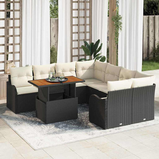 Tuin Sofa Set Met Opslag 9 Pcs Poly Riet