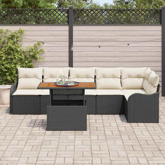Tuin Sofa Set Met Opslag 7 Pcs Poly Riet