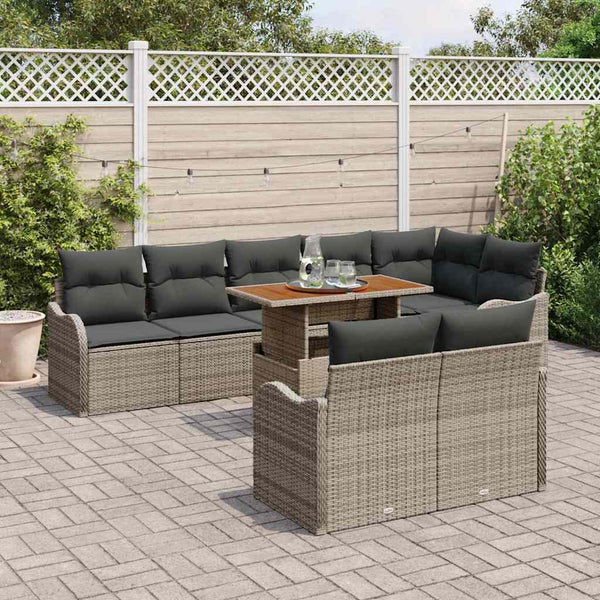 Tuin Sofa Set Met Opslag 9 Pcs Poly Riet