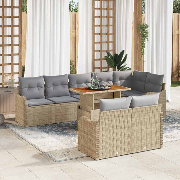 Tuin Sofa Set Met Opslag 9 Pcs Poly Riet