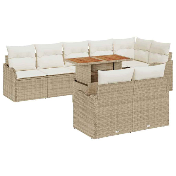 Tuin Sofa Set Met Opslag 9 Pcs Poly Riet