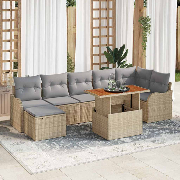 Tuin Sofa Set Met Opslag 8 Pcs Poly Riet
