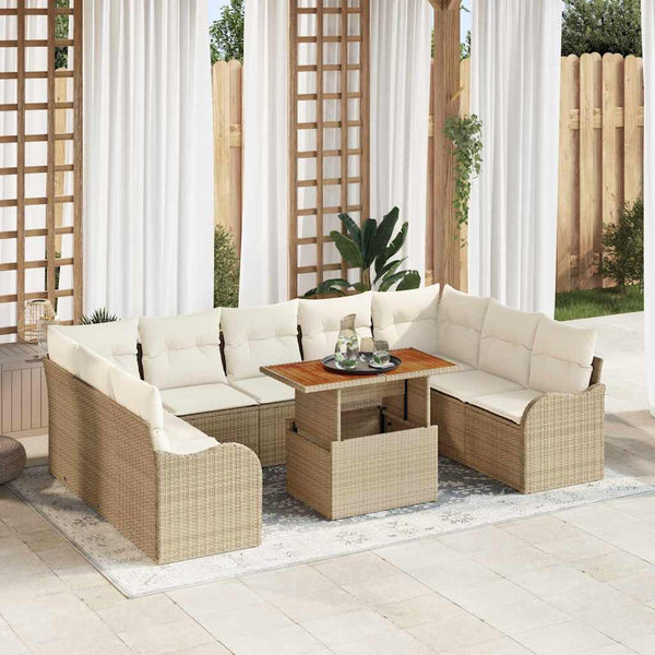 Tuin Sofa Set Met Opslag 10 Pcs Poly Riet