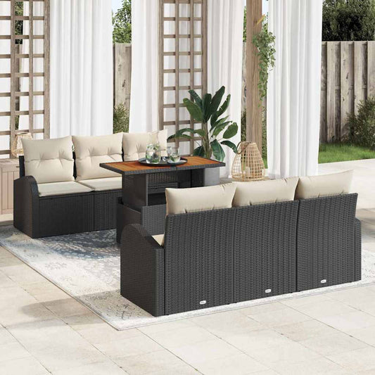 Tuin Sofa Set Met Opslag 7 Pcs Poly Riet