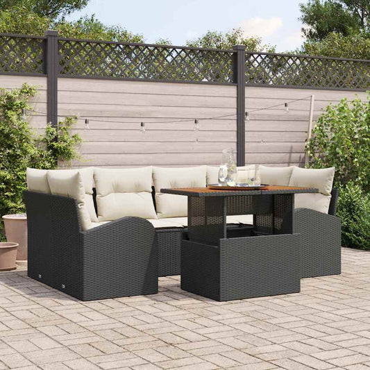 Tuin Sofa Set Met Opslag 7 Pcs Poly Riet